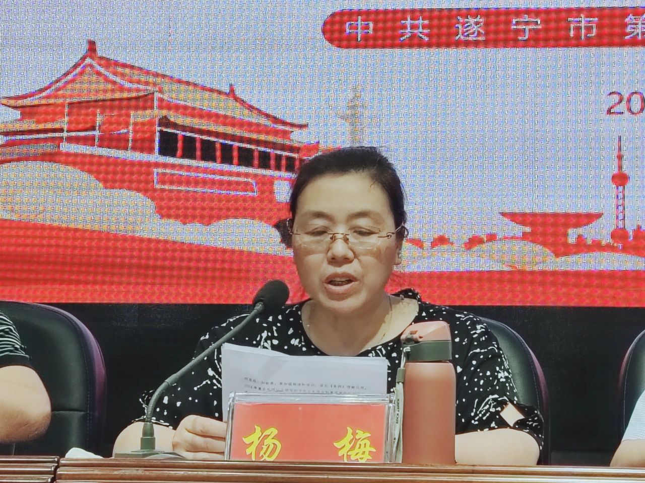 黨委副書記、紀委書記楊梅傳達文件精神.jpg